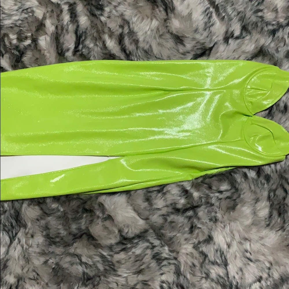 Lime Green Leather Dress